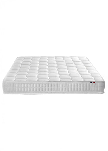 Ensemble Matelas ressorts + Sommier tapissier Beige/Blanc