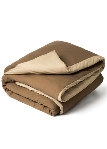 Housse de couette pur coton uni RELAX Beige lin/taupe
