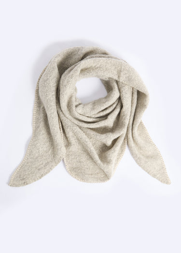 Echarpe triangle maille douce et chaude Beige Chine