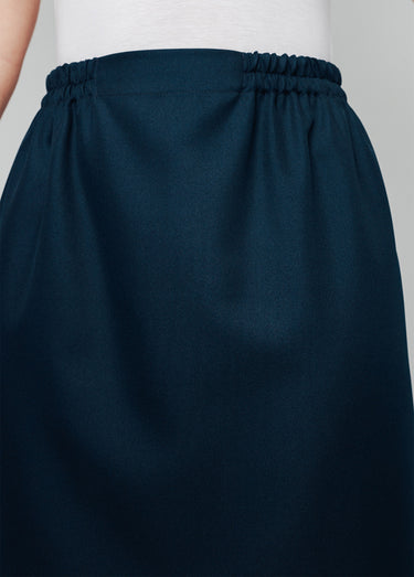 Jupe droite longue gabardine Marine