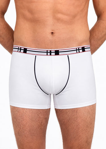 Boxer fermé coton stretch - lot de 2 Blanc Lot2