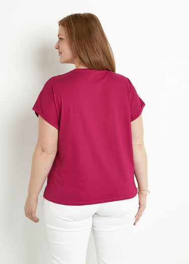 T-shirt coton uni sequins manches courtes Cassis