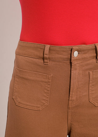 Jean large denim stretch Noisette