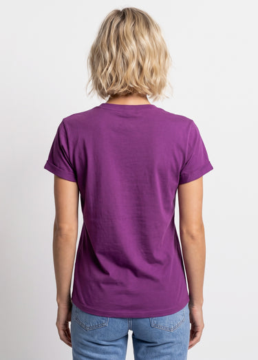 T-shirt manches courtes broderie coeur Violet