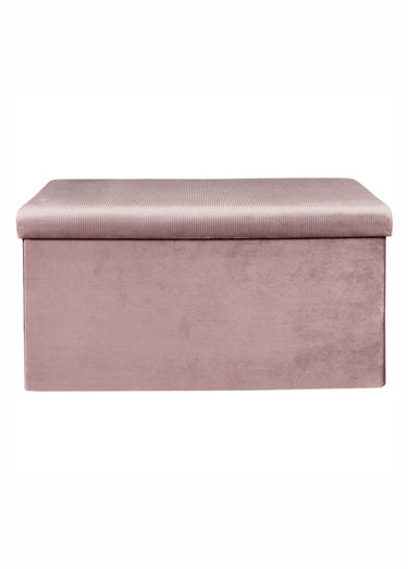 Banc coffre en velours cotelé GIULIA Rose