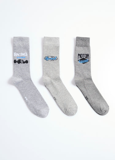 Lot de 3  Chaussettes sports mécaniques Gris