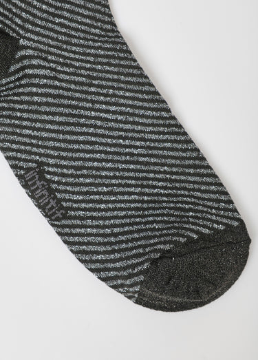 Paire de chaussettes, motif métallisé Raye Gris