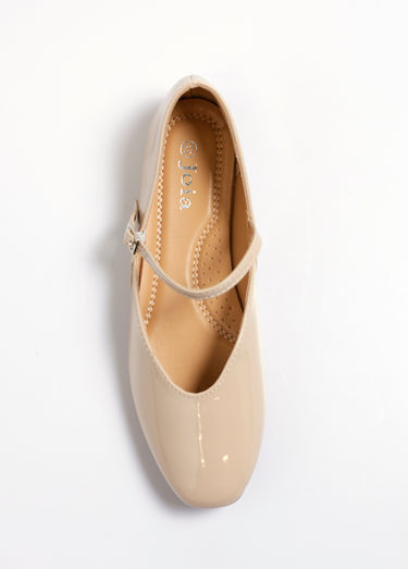 Ballerines vernies plates façon babies Beige