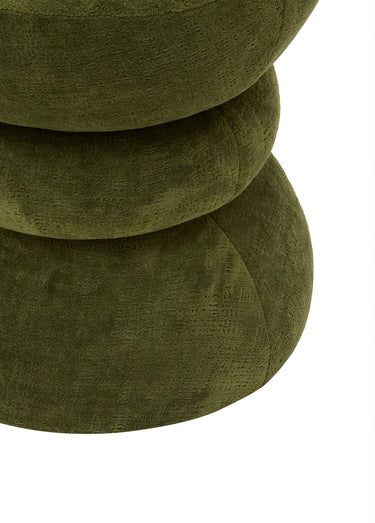 Tabouret pouf forme sablier RITEM Vert Kaki