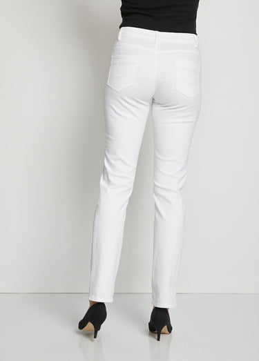 Le pantalon 5 poches brodé Blanc