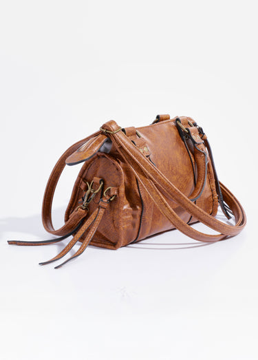 Sac à main métal vieilli multi liens Camel
