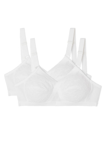 Soutien-gorge sans armatures croisé - lot de 2 Blanc Lot2