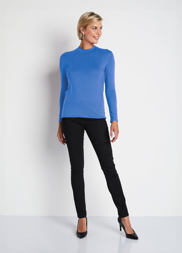 Sous-pull extensible col montant Uni Bleu