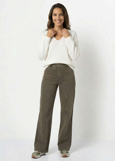 Pull chaud col V en maille avec mohair Ecru