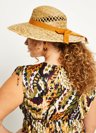 Chapeau capeline paille naturelle avec ruban Naturel
