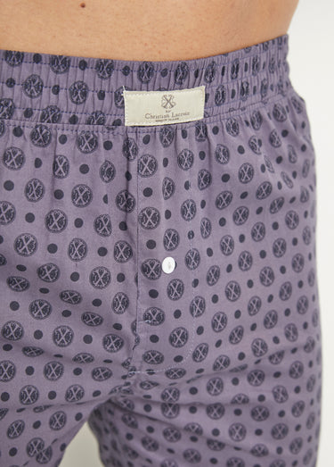 Caleçon en pur coton, imprimé fantaisie Imprime Mauve