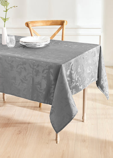 Nappe jacquard damassé végétal Calitex Gris Fonce