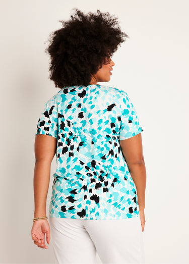T-shirt court imprimé manches courtes Emeraude