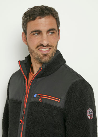 Veste chaude en sherpa avec col montant Noir