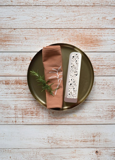 Set de 3 couverts étui motif fantaisie Rose