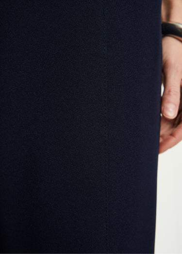 Pantalon ceinture élastiquée ajouré Marine