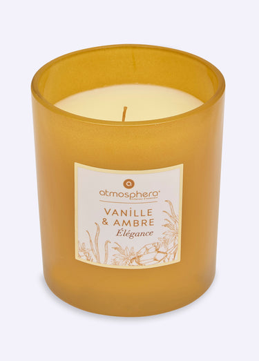 Bougie parfumée, contenant en verre Jaune