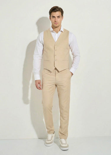 Gilet de costume chic sans manches Beige