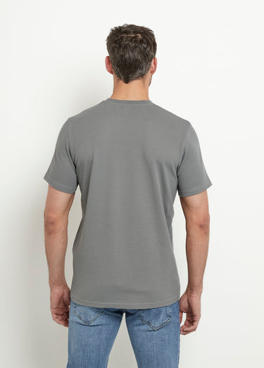 T-shirt col rond épais effet nid d'abeille Gris