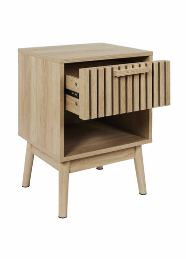 Table de chevet en bois claustra Marron