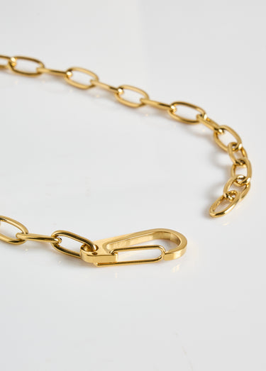 Collier gourmette inox avec mousqueton Dore