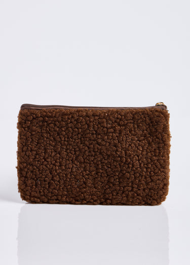 Porte monnaie fourrure, Bisou câlin Marron