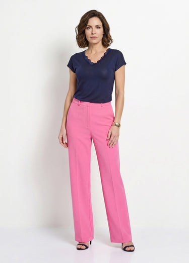 Pantalon fluide large Rose