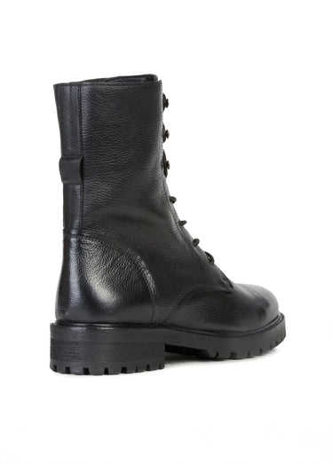 Boots montantes à lacets semelle crantée Noir