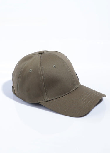 Casquette en twill de coton patch gomme Olive