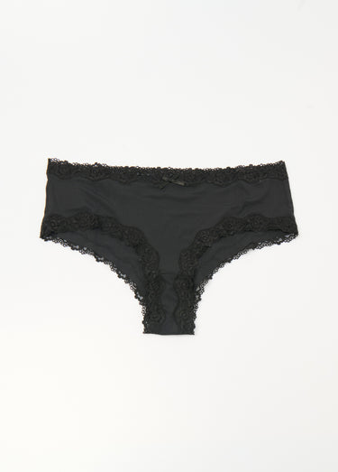 Shorties microfibre avec bords dentelle Noir Lot 2
