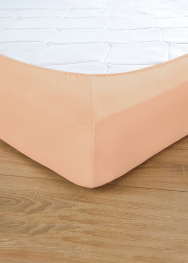 Drap housse jersey coton uni Peche