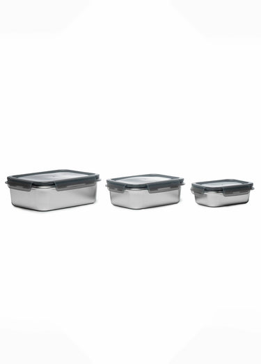 3 boites rectangulaires inox Argent