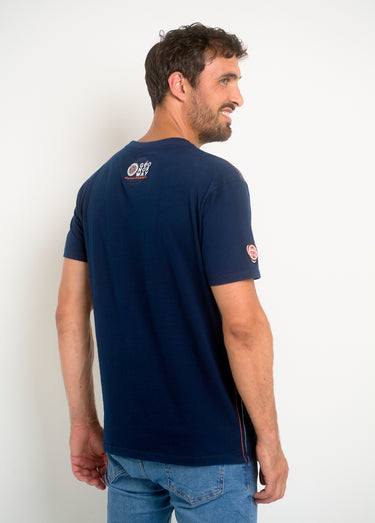 T-shirt homme col rond et inscriptions Marine