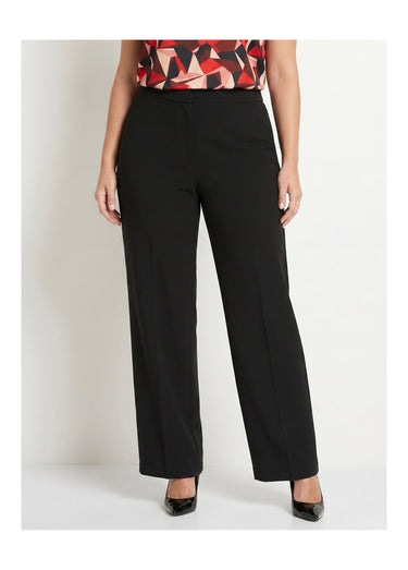 Pantalon fluide large maille stretch unie Noir