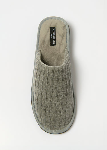 Chaussons mules velours Gris Clair