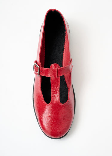 Ballerines vernies largeur confort cuir Vernis Rouge
