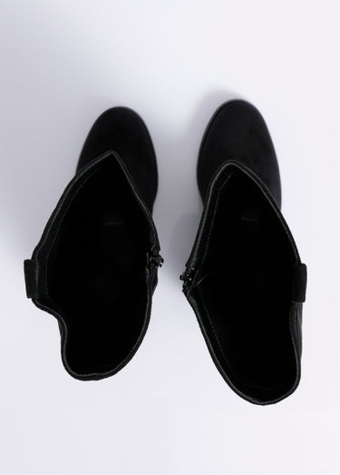 Bottes suédine bout rond thème western Noir
