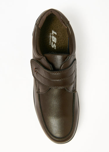 Chaussures derbys antidérapantes avec scratchs Marron