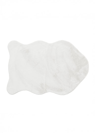 Tapis descente de lit en fausse fourrure Ecru