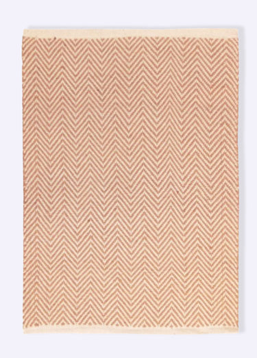 Tapis lirette à motif chevrons 90x60cm Beige