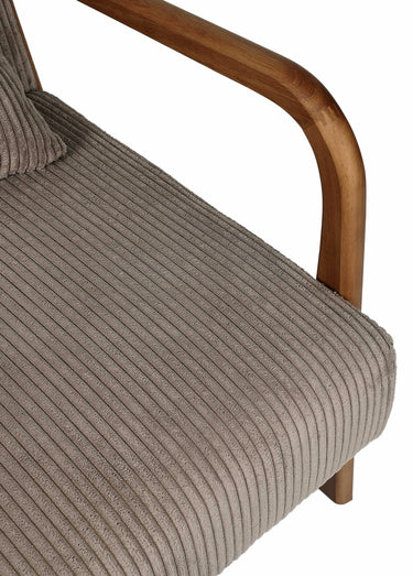 Fauteuil lounge en velours cotelé 2T Taupe