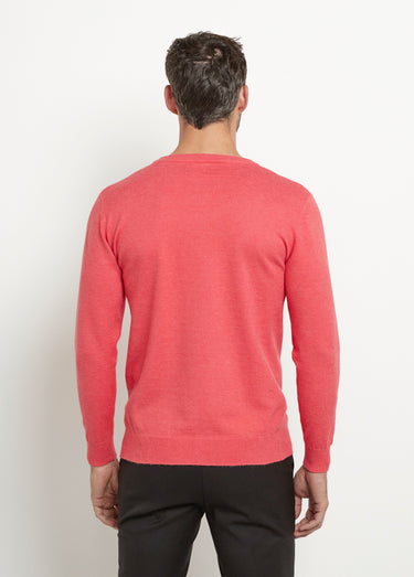 Pull col rond homme maille fine jauge Pasteque
