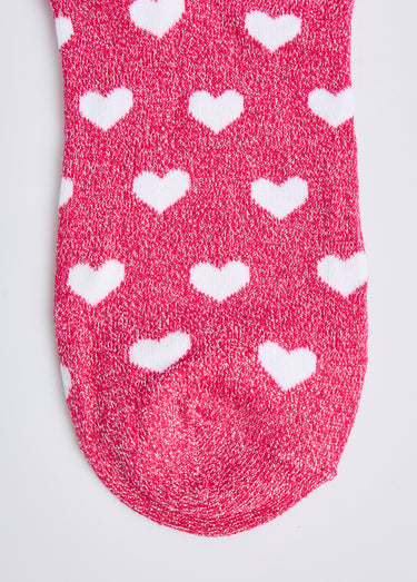 Chaussettes pailletées à message Fuchsia