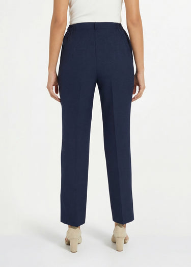 Pantalon droit uni taille semi élastiquée Marine