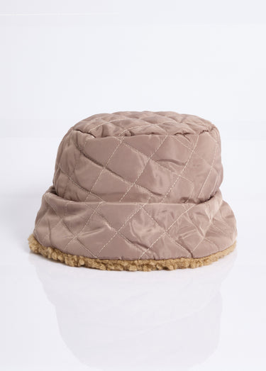 Bob réversible maille bouclette/matelassé Beige
